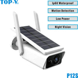 HD 2MP Wireless Rechargeable Battery IP Camera with Solar Panel Outdoor Weatherproof Home Security Camera