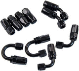 AN6 6AN 5M Stainless Steel Braided Oil Hose Line Pipe +10pcs 0/45/90/180 degree Fitting Hose End Adapter