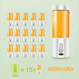 Portable Electric Juicer Smoothie Blender USB Rechargeable Food Processor Fruit Mixer Machine Mini Juicer Blender Cup 530ML