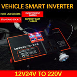 Car Inverter 1500W Voltage Peak Power Inverter Automotive  Car Universal DC 12V 24V To AC 220V Step Up Multiple Protections