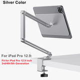 Suspension Magnetic iPad Stand Long Arm Adjustable Tablet Holder For iPad Pro 12.9 / 11 Inch Aluminum Desk Clamping iPad Stand