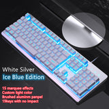 K002 Metal Gaming Keyboard Mechanical Keyboard Feel Wired USB Voice Control RGB Colourful Backlit Keyboard for PC Laptop Gamer