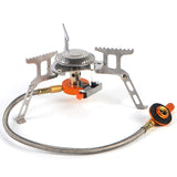 Desert Fox Backpacking Gas Stove Portable Folding Gas Burner Foldable Camping Cooker Stove with Box for Hiking,Rated Power 3500W
