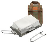 2-IN-1 Camping Frying Pan Stewing Pan Set with Storage Bag Outdoor Pot Frypan for Hiking Camping Backpacking Fishing