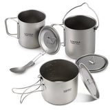 Lixada 900ml Titanium Cup Pot Ultralight Portable Cup Hanging Pot with Lid and Foldable Handle Outdoor Camping Backpacking