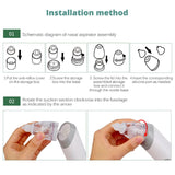 NEW Electric Baby Nasal Aspirator Silicone Music Light USB Rechargeable Nasal Aspirator 3-speed Suction Clean Nose Health Care