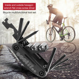 16 in 1 Bicycle Repair Tools Kit Mountain Bike Folding Multitool with Hexagon Wrench Socket Screwdriver Riding Cycling Equipment