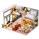 Cutebee DIY DollHouse Doll House Miniature Dollhouse Wooden Furniture Kit Toys for Children New Year Christmas Gift Case