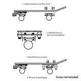 Surf Skate Trucks Surf Adapter Whole Set Surf Water Bridge,C7 Bridges Spring Base + Rail Adapter,Screws Not Included