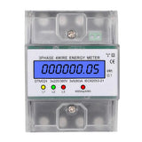 3x20(80)A 3 Phase 4 Wire Energy Meter 220/380V 5-80A Digital Electric Power Meter LCD Display Energy Consumption kWh Meter