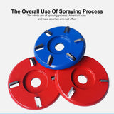 Wood Carving Cutter Disc Woodworking Shovel Plate Sculpting Tool Milling Attachment for 16mm Angle Grinder 5-Teeth Red Arc