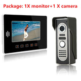 Hot 7" video intercom system doorbell night vision IR 700tvl door camera waterproof unlock for home apartment video door phone