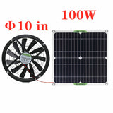 10W /100W Solar Powered Panel Exhaust Fan Outdoor Air Ventilation Vent Chicken Dog House 3000r/min Black