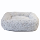 Square Dog Bed House Soft Long Plush Cat Mat Square Cat Bed House Cats Dog Mat Winter Pet Cushion Portable For Pets Cats Basket