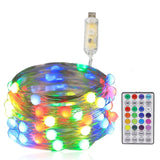 20M 5V USB With Remote  RGB Lights Festoon Courtyard Decor Wedding Garden Christmas Fixture Backyard Leds  Decoration For Home