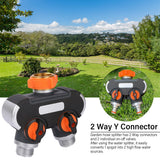 Faucet Leakproof 2 Way Garden Hose Splitter Y Connnector Heavy Duty Easy Grip Accessories Durable Lawn Thread Home Watering