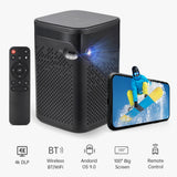 Mini Projector with Tripod Rack 4K 1080P DPL Wireless Portable Movie Projectors for Home Theater Outdoor Media Player