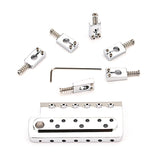 6-Hole Vintage 83mm Tremolo Bridge Plate and Saddle for Fender Stratocaster Strat Electric Guitar System Parts,Chrome