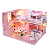 DIY Doll House Wooden Doll Houses Miniature Dollhouse Furniture Kit Toys Casa for Children Christmas Gift  L026