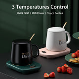 USB Coffee Cup Warmer 3 Temperature Settings Beverage Mug Warmer for Cocoa Tea Water Milk for Home Office Desk Use Heating Plate