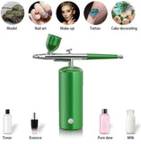 145KPA Oxygen Injector Mini Air Compressor Kit Face Care Spray Gun Airbrush For Nail Art Tattoo Craft Cake Nano Fog Mist Sprayer