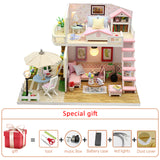 Diy Miniature Dollhouse Kit Doll House Furniture Handmade Model Room Box Toys For Children Christmas Gift Wooden House For Adult