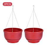 2pcs Succulent Yard With Chain Flower Pot Indoor Outdoor Balcony Solid Garden Home Decor Heavy Duty Plastic Automatic Watering