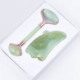 Jade Facial Roller Guasha Sets Natural Crystal China Traditional Massage Stones Home Diy Spa Tools for Skin Health Care Slimming