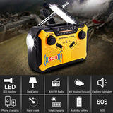 Emergency Radio 2500mAh-Solar Hand Crank Portable AM/FM/NOAA Weather Radio with Flashlight&amp;Reading Lamp Cell Phone Charger