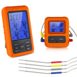 Four Probes Digital Outdoor Meat Thermometer Cooking BBQ Oven Thermometer with LCD Screen for Beef Lamb Chicken