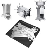 New Stainless Steel Folding Camping Wood Stove, Lightweigt Portable Collapsible Wood Burning Stove For Backpacking