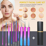 10PCS Stainless steel Acne Removal Kit Blackhead Remover Facial Pimple Comedone Needle