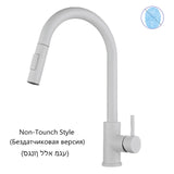 Free Shipping Pull Out Black Sensor Kitchen Faucet Smart Induction Mixer Tap Touch Control Sink Tap 2 Modes Torneira De Cozinha