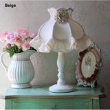 Princess Table Lamp Desk Lights E27 Table Lights Lace Tassel Flower Fabric Shade Book Reading Girls bedroom Led Lamp Bedside D93