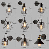 Loft American Iron Black Lampshade Wall Lamp Vintage Cage Guard Sconce Loft Lighting Fixture Modern Indoor Lighting Wall Lamps