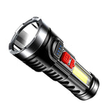 USB Rechargeable Flashlight Built in Batter with Charge Display Portable Lighting Long-Range Outdoor Strong Light Flashlight