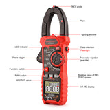 HT208A/D Professional Digital Clamp Meter Anto-Range 1000A 1000V AC DC Current Clamp True RMS VFD REL Ohm Capacitor NCV Tester