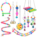 066E 5/6/10 Pcs Bird Training Toys Parrot Chew Toy Safe Swing Hammock Perch Ladder Ball for budgie Parakeet Cockatiel Macaw
