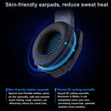 3.5mm Gaming Headphone Stereo Game Headset Noise Cancellation Earphone with Mic LED Light Volume Control for PS4 Laptop Tablet