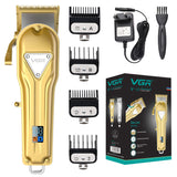 Cordless full metal professional hair clipper barber hair trimmer electric beard hair cutter machine adjustable haircut for men