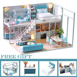 CUTEBEE DIY Dollhouse kit Wooden Doll House Miniature House Furniture Kit Toys for children Christmas Gift TD32