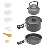 Ultra-light Aluminum Alloy Camping Cookware Utensils Outdoor Tableware Tool Cooking Teapot Kettle Pot Frying Pan Tent Accessory