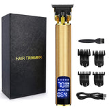 Electric Hair LCD Clipper for Man Waterproof Cordless Professional Razor Trimmer T-Blade Haircut Sculpture Cutter Barber 0mm Sha