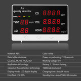 5-In-1 Air Quality Monitor Home Air Quality Detector Pollution Tester CO/CO2/HCHO/AQI/TVOC Real-time Monitoring With LED Screen