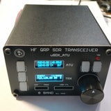 USDX SDR Transceiver All Mode 8 Band HF Ham Radio QRP CW Transceiver Built-In ATU-100 Antenna Tuner Dual OLED(EU Plug)