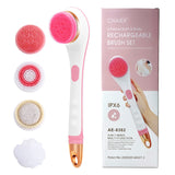 5 In1 Electric Bath Brush Non-slip Cleaning Exfoliation Massage Shower Bathroom Brush Scrub Skin Back Body Massage Health Care