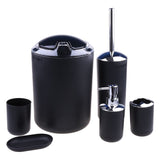 Bathroom accessories, 6 plastic gift sets, toothbrush holders, toothbrush cups, soap dispensers, soap boxes, toilet brush holde