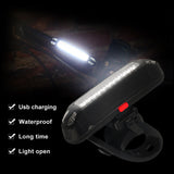 Waterproof Riding Bicycle LED Taillights Bike COB Warning Light USB Rechargeable Monochrome Double Color Taillights