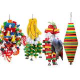 1pc Pet Parrot Toys Wooden Durable Birds Chew Toys  Large Colorful Toys for Parrot Macaw Pet Bird Swing Toy Pets Accessories