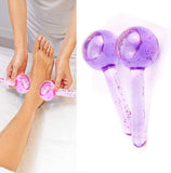 High Quality 2pcs/Lot Large Beauty Ice Hockey Energy Beauty Crystal Ball Facial Cooling Ice Globes Water Wave For Face and Eye